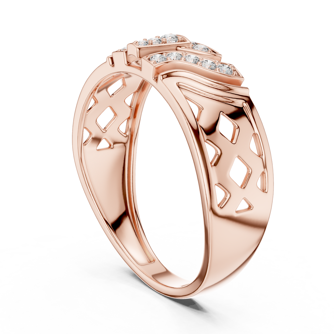 LR-01 (32) - Fashion Round Ring - White Gold
