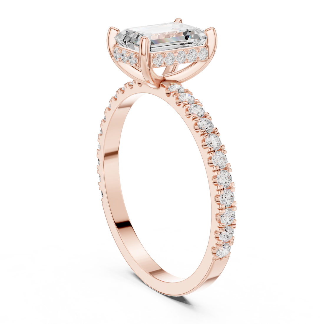 DDLR-1065 - Solitaire Emerald Ring - White Gold