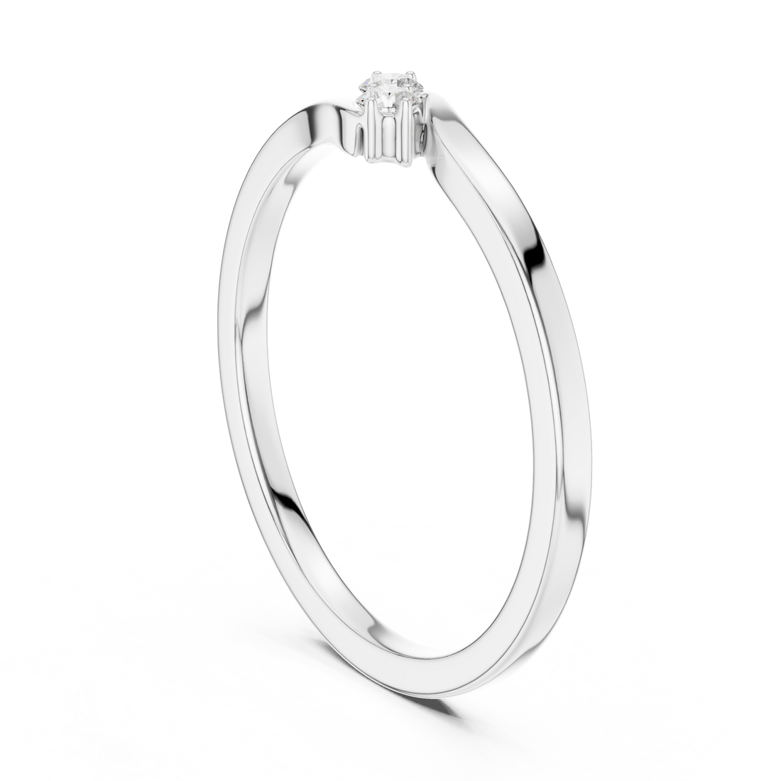 SBWR(41) - Fashion Round Ring - White Gold