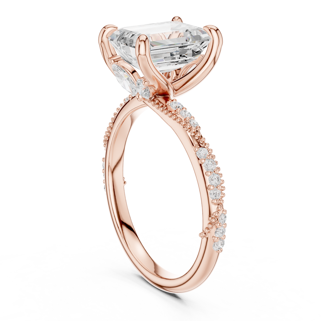 DDLR-963 - Solitaire Emerald Ring - White Gold