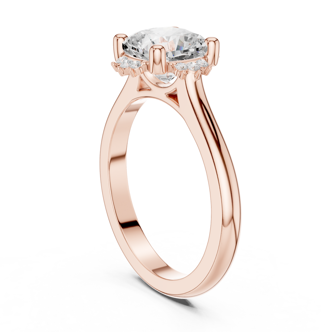 123 CUS - Solitaire Cushion Ring - White Gold