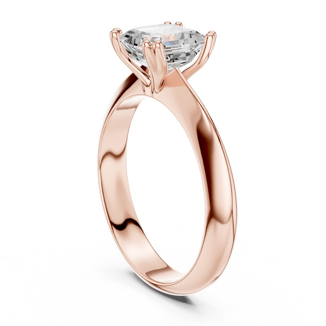 DDLR-147-AC - Solitaire Asscher Ring - White Gold
