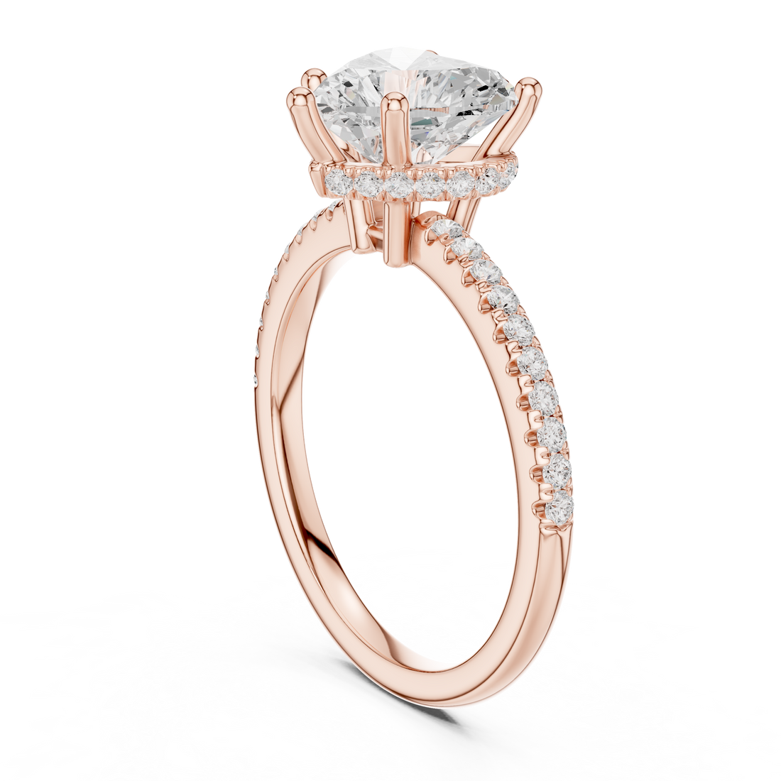 DDLR-177 - HR - Solitaire Heart Ring - White Gold