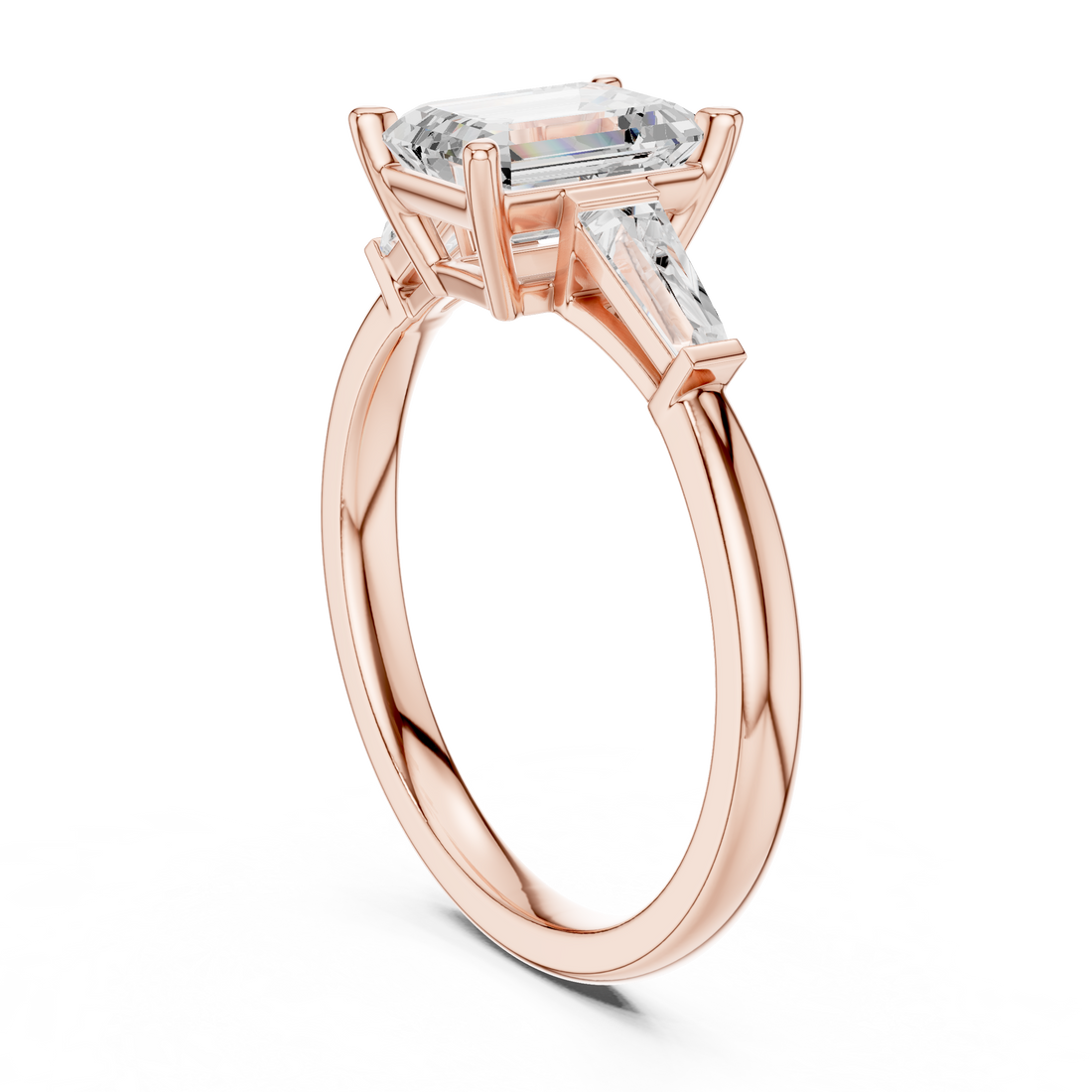 DDLR-922 - Three Stone Emerald Ring - White Gold