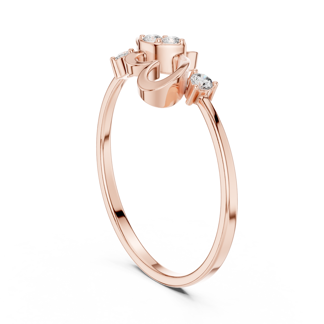 1 (244) - Fashion Round Ring - Rose Gold