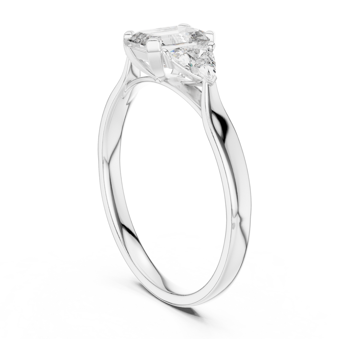 00001L (15) - Fashion Emerald Ring - White Gold