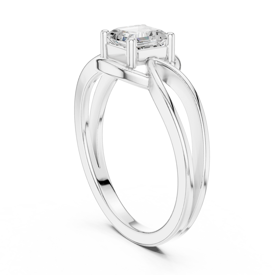 DDLR-499 - Solitaire Emerald Ring - White Gold