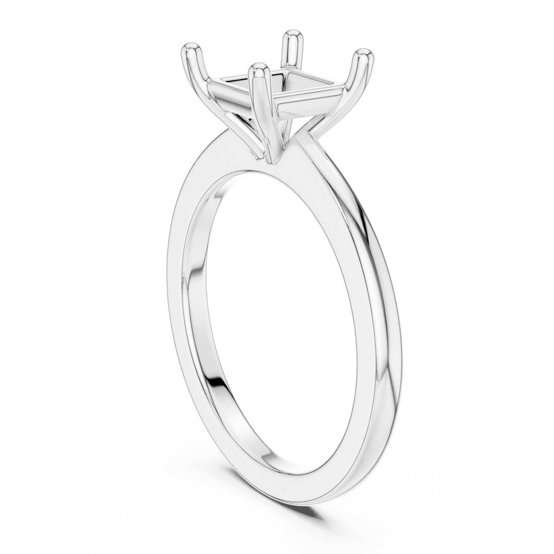 DDLR-032-PR - Solitaire Princess Ring - White Gold