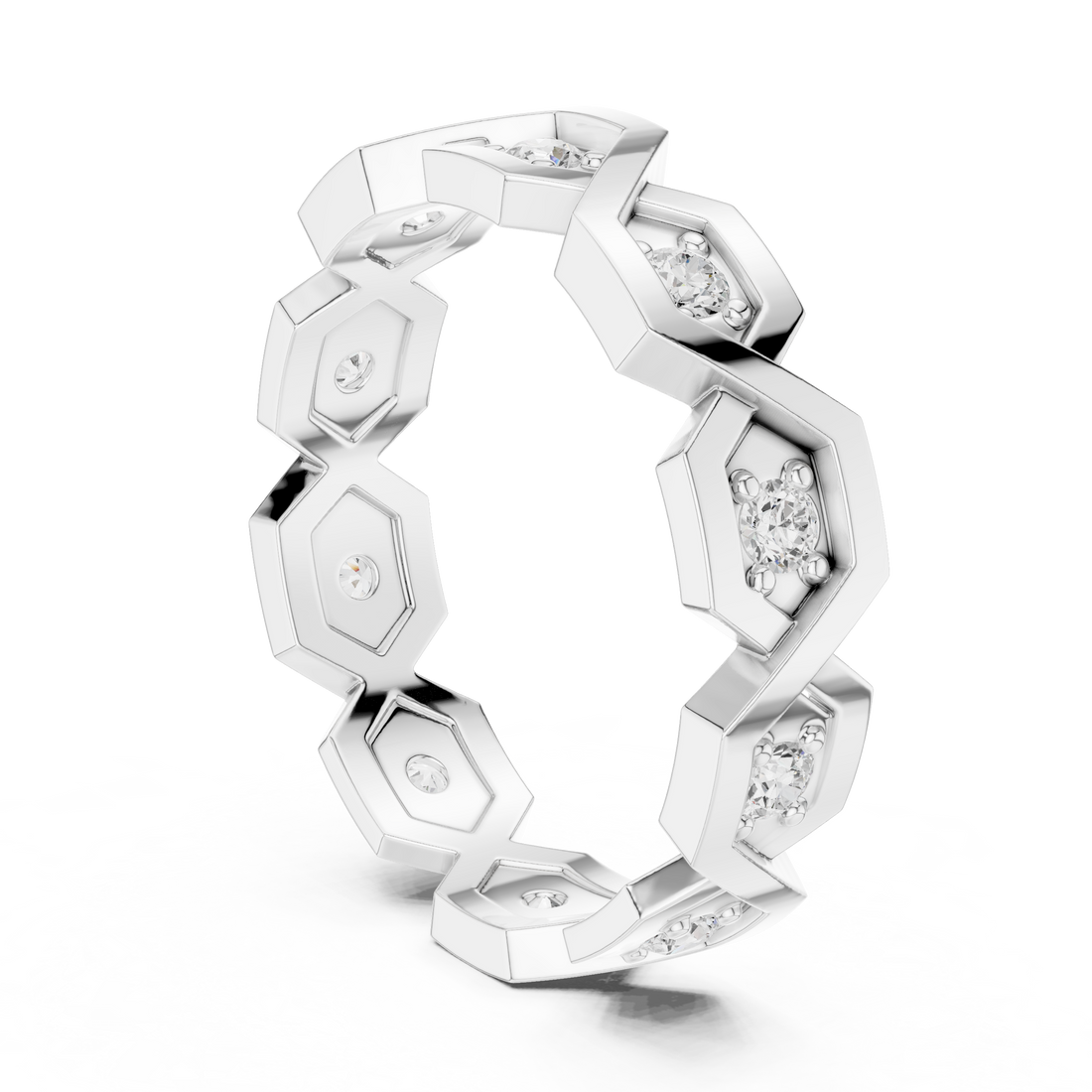 R6 - Eternity Round Ring - White Gold