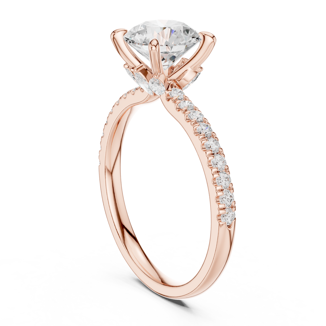 DDLR-1016 - Solitaire Round Ring - White Gold