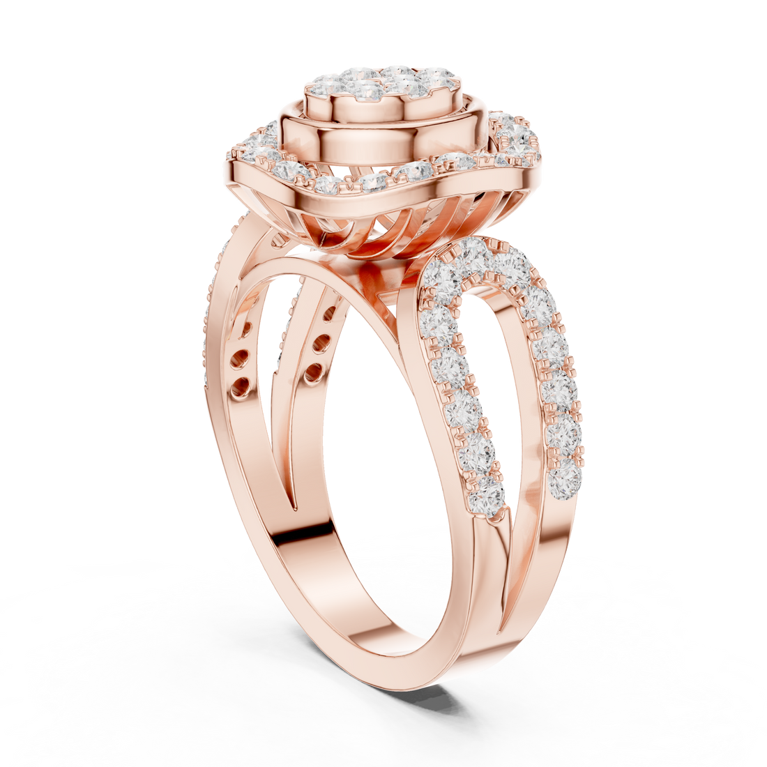 DDLR-462 - Halo Oval Ring - White Gold