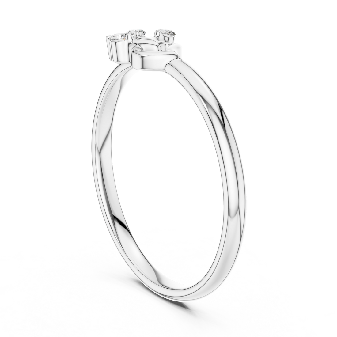 1 (401) - Fashion Round Ring - White Gold