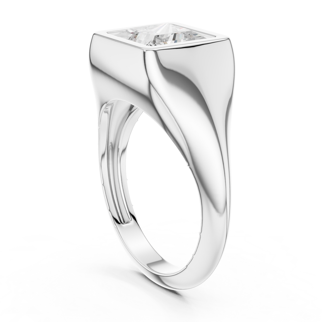 DDLR-093-PR - Solitaire Princess Ring - White Gold