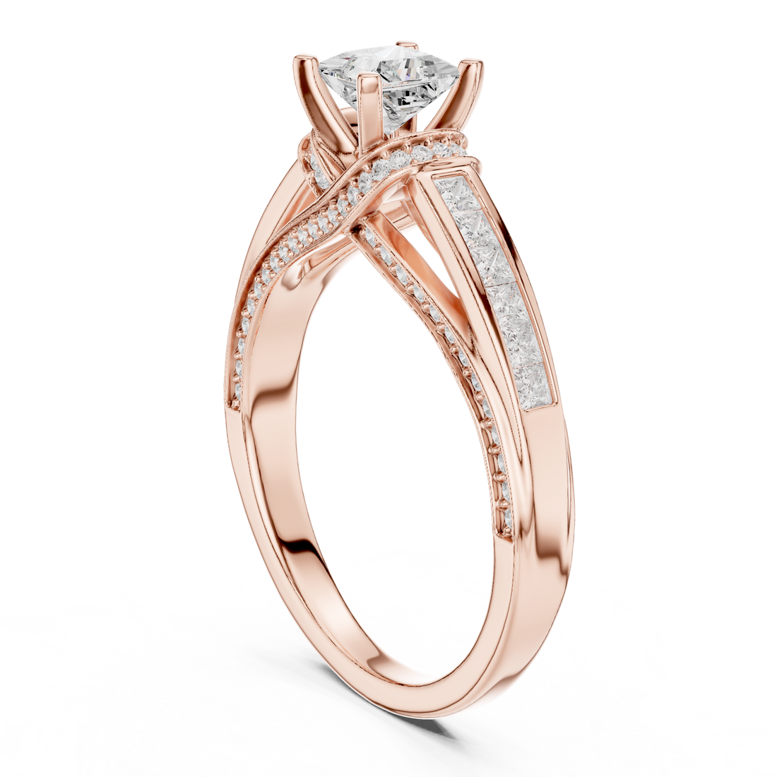 LR-0282 - Solitaire Princess Ring - White Gold