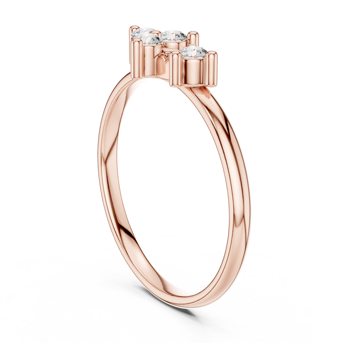 1 (358) - Fashion Round Ring - White Gold
