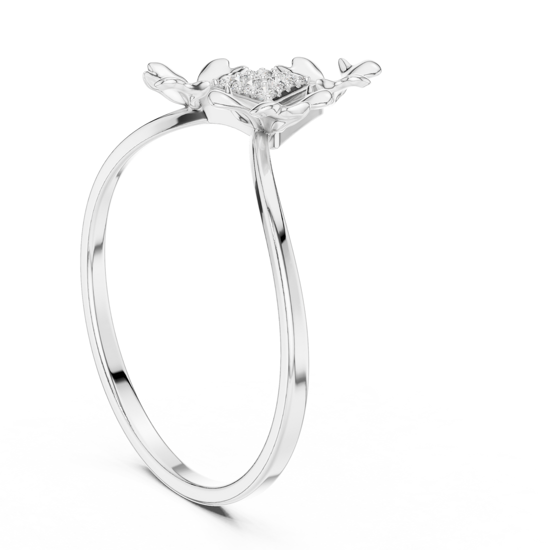 1 (201) - Fashion Unknown Ring - White Gold