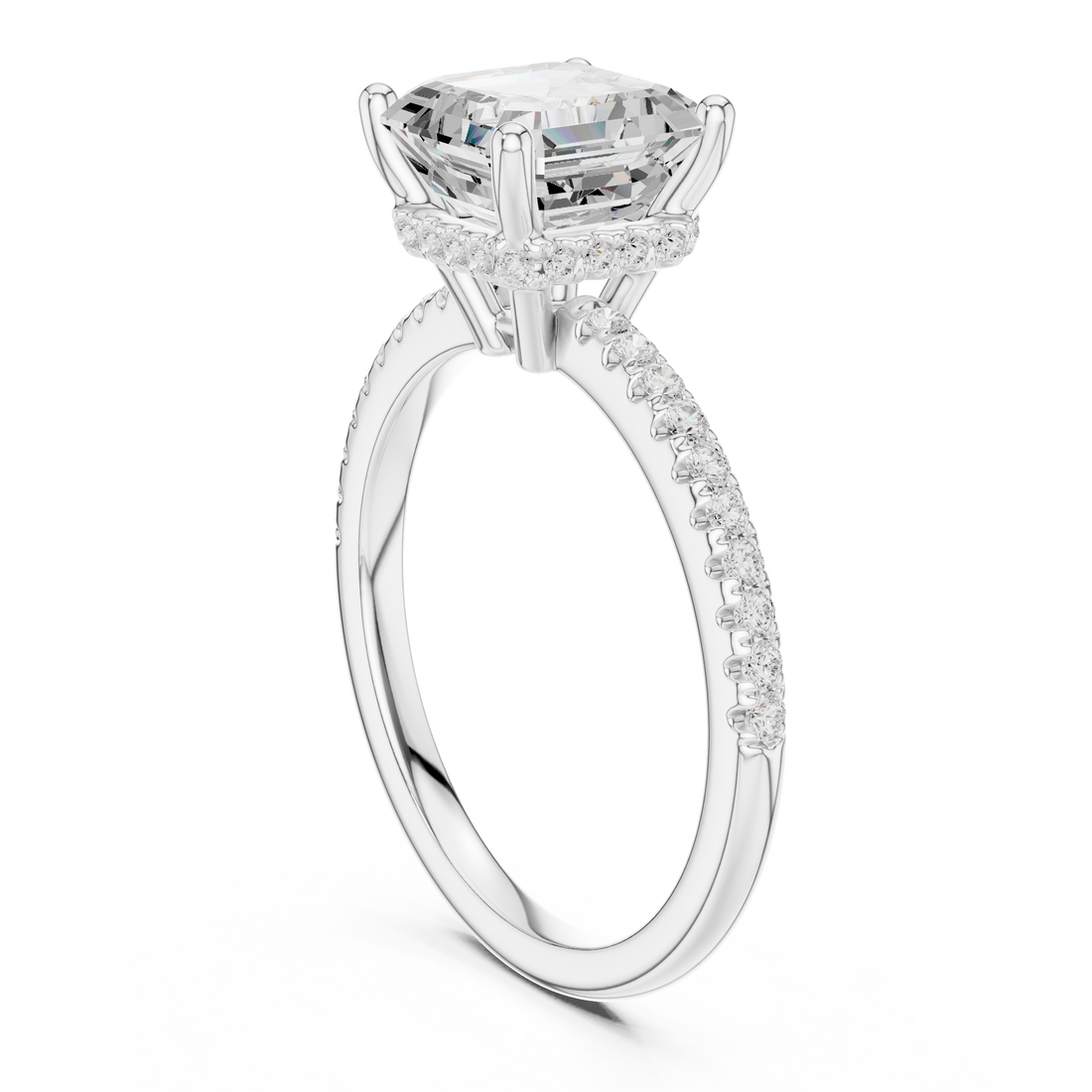 DDLR-177 - AC - Solitaire Asscher Ring - White Gold