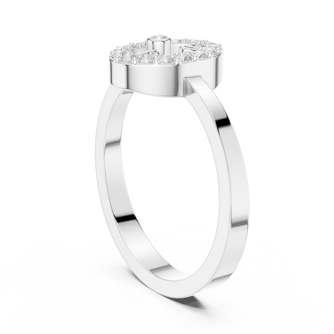 R28 - Fashion Round Ring - White Gold