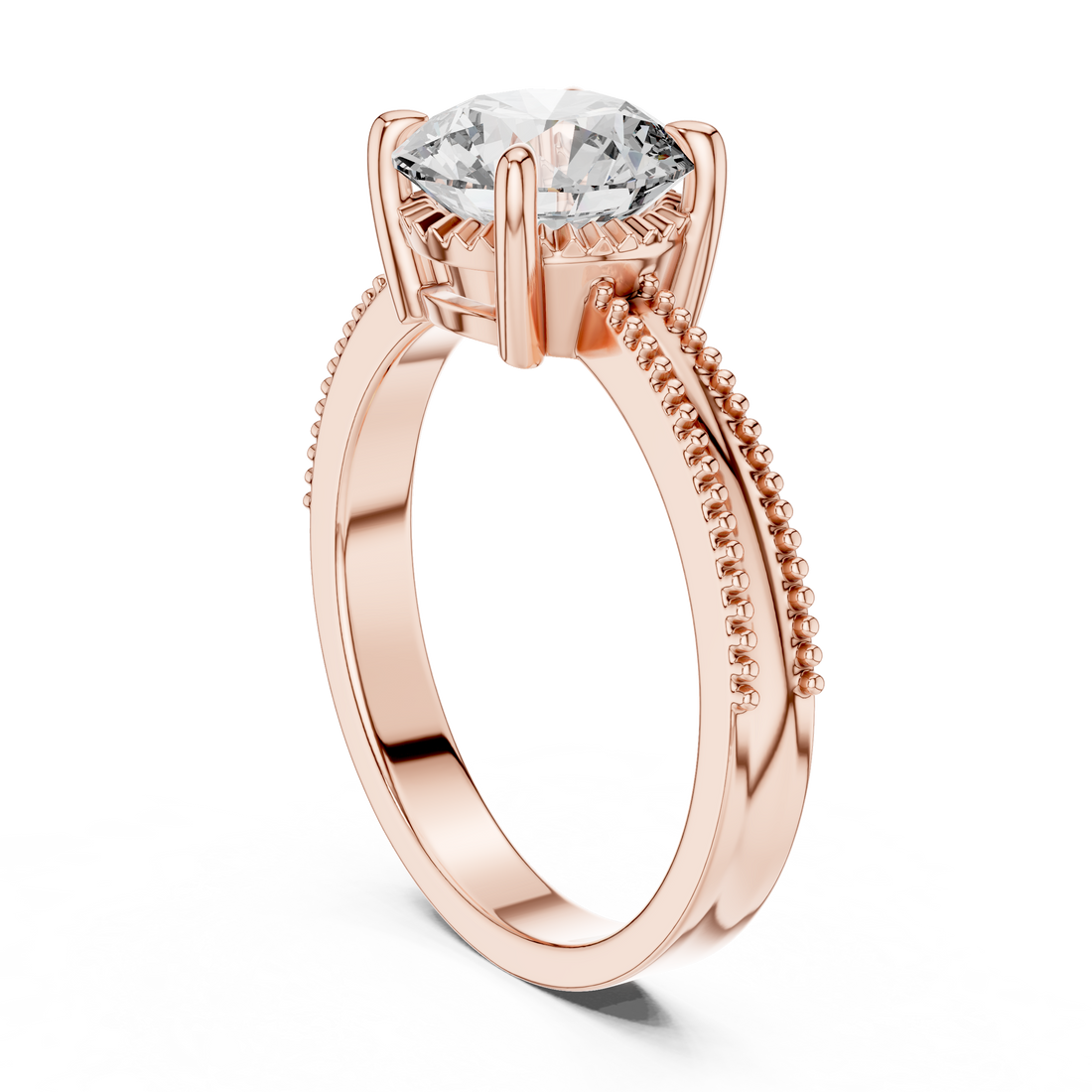 LR-0024 - Solitaire Round Ring - White Gold