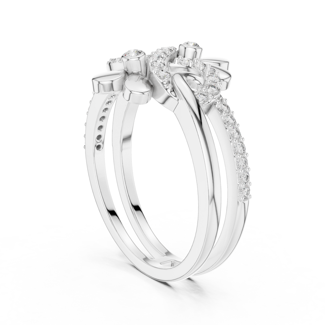 LR-01 (80) - Fashion Round Ring - White Gold