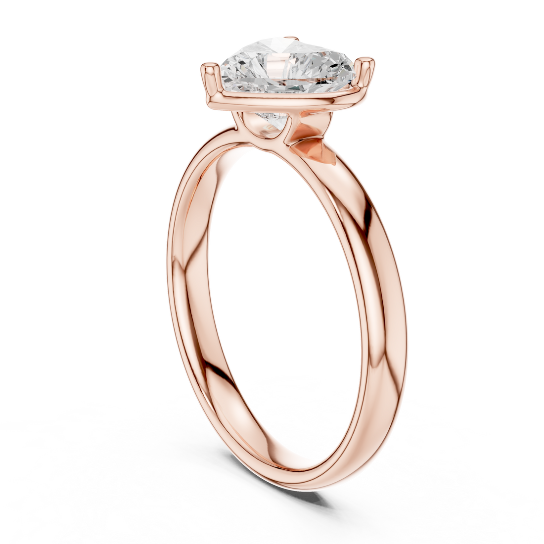 10 HR - Solitaire Heart Ring - White Gold