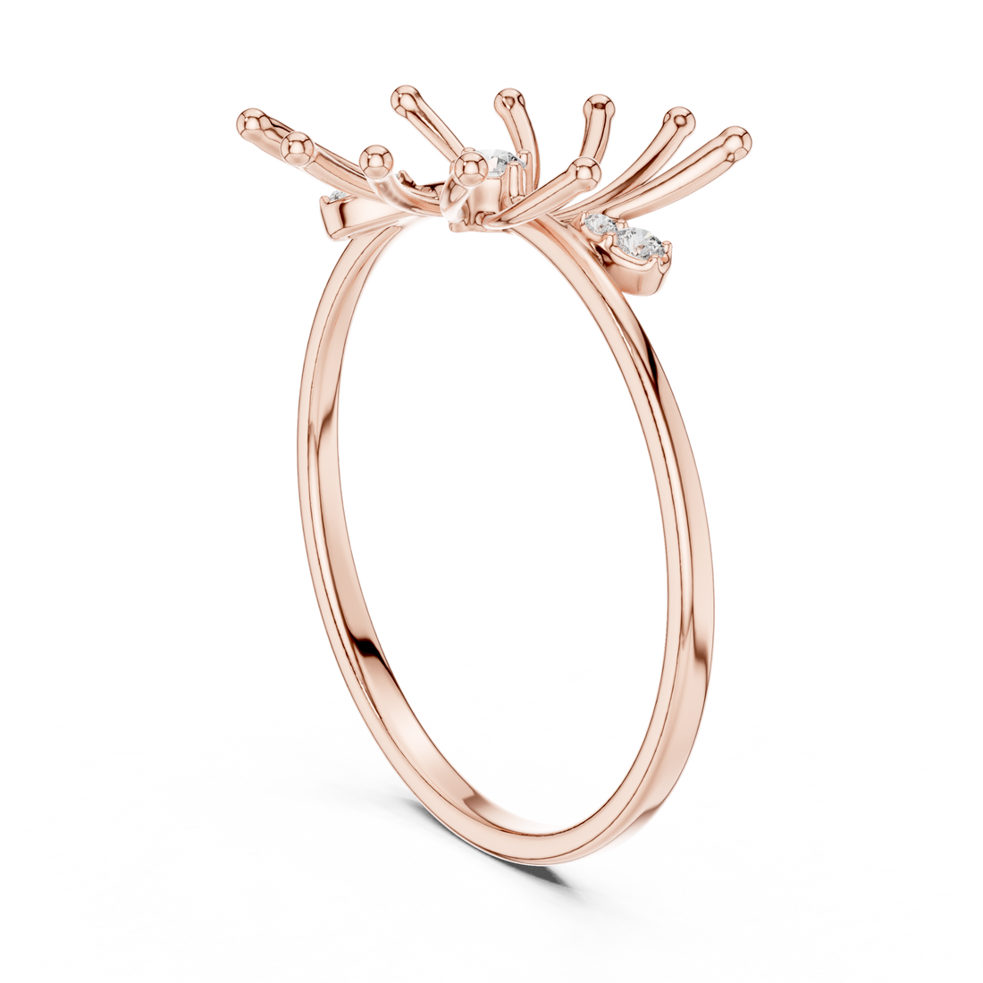 1 (145) - Fashion Round Ring - White Gold