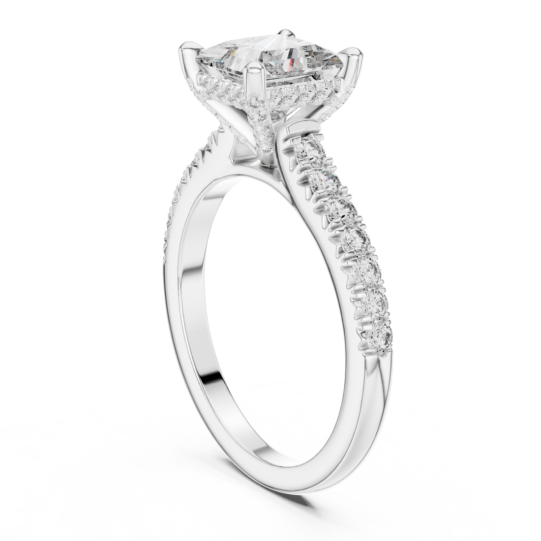 DDLR-174 - Solitaire Princess Ring - White Gold