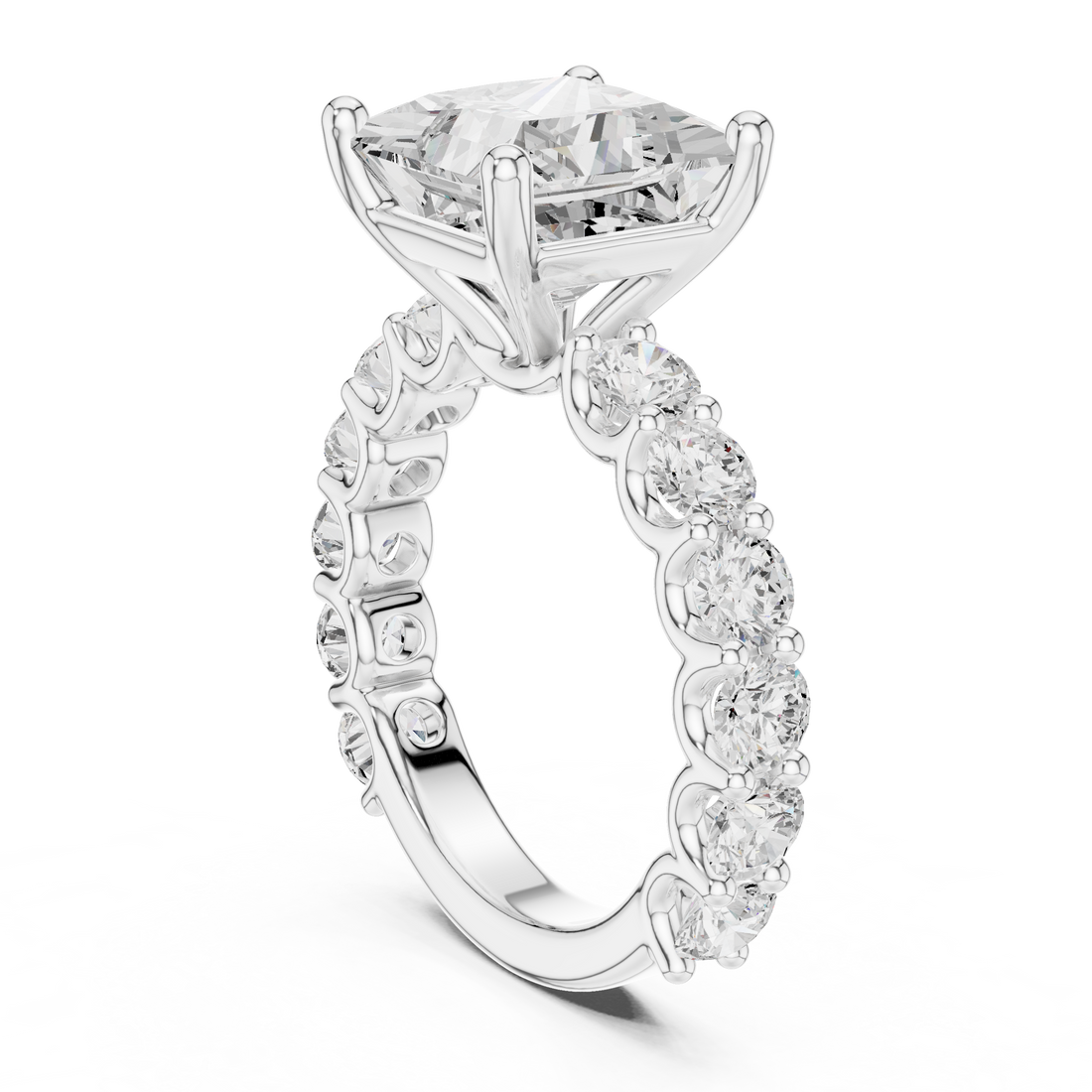 DDLR-087- PR - Solitaire Princess Ring - White Gold