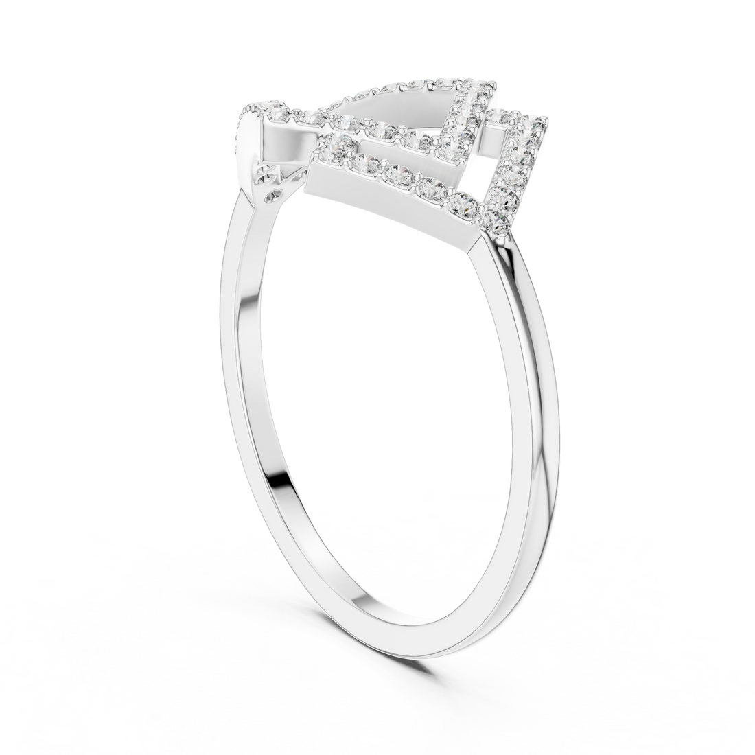 DR-6315 - Fashion None Ring - White Gold