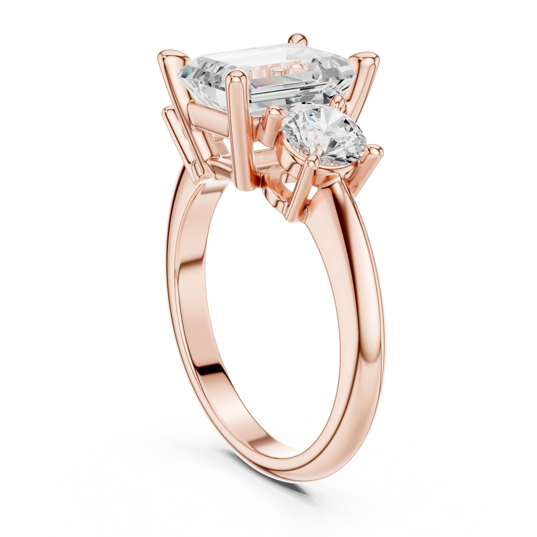 DDLR-901 - Three Stone Emerald Ring - White Gold