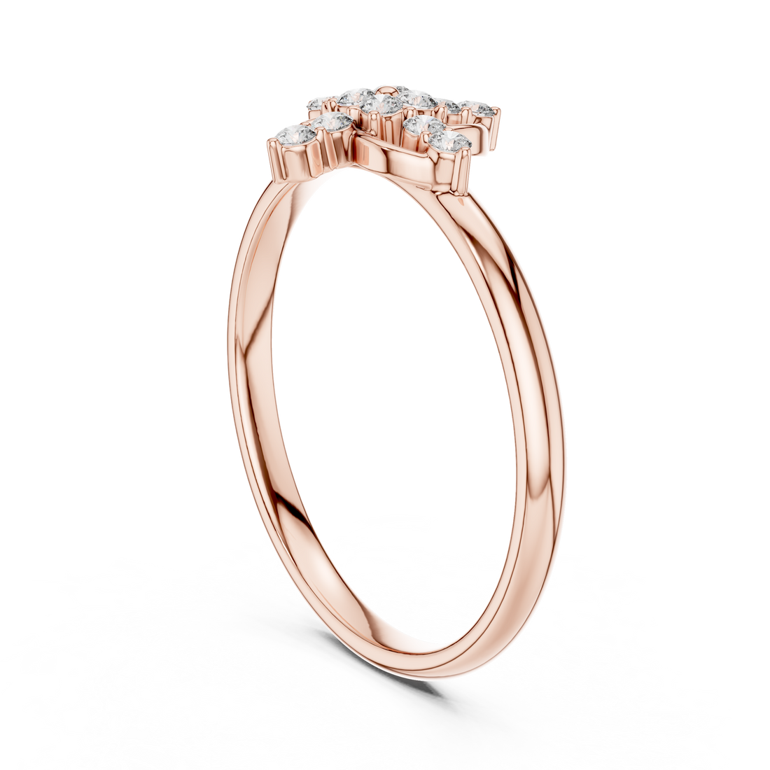 1 (424) - Fashion Round Ring - White Gold