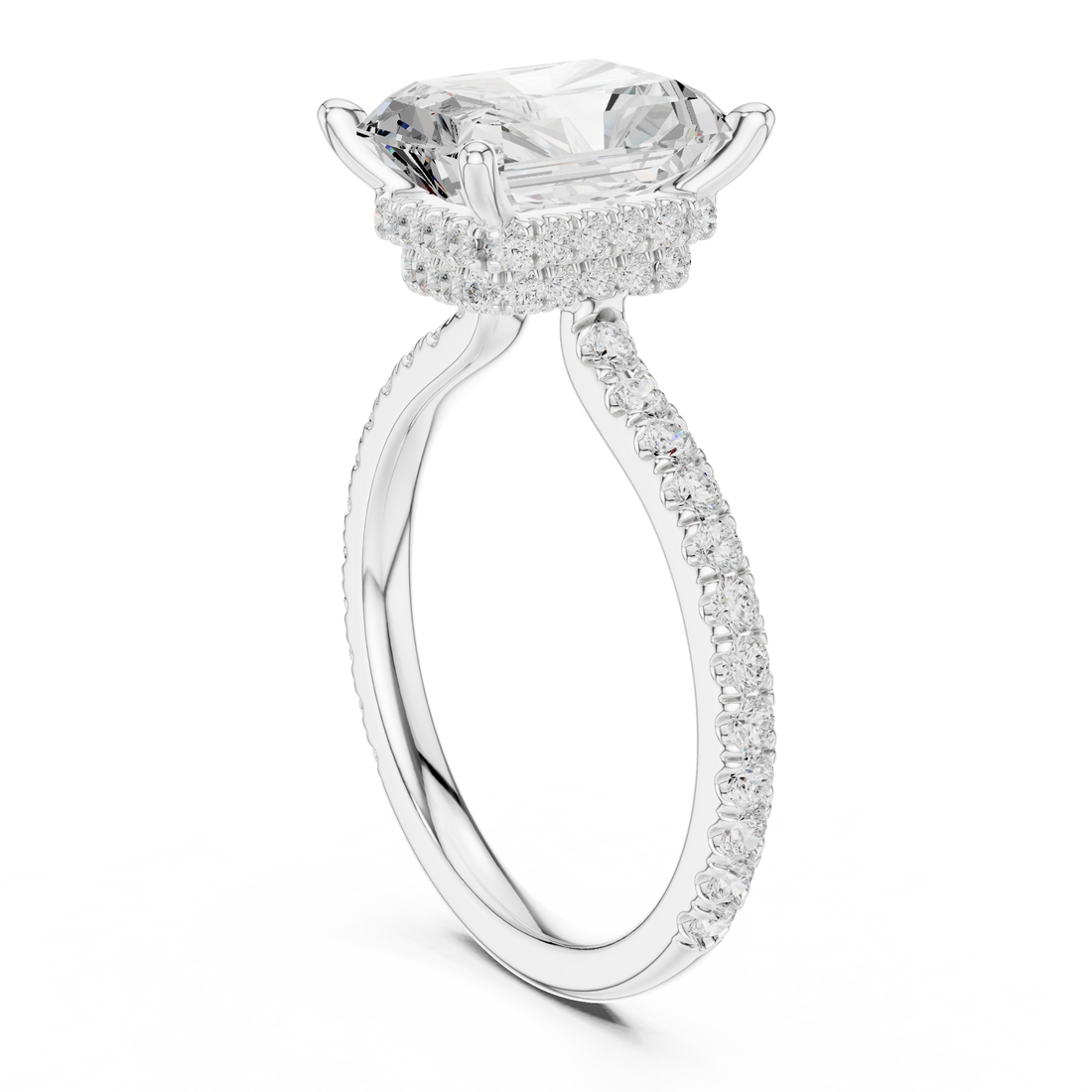 DDLR-171-RA - Halo Radiant Ring - White Gold