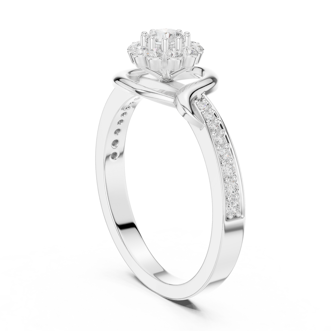 SBWR(46) - Fashion Round Ring - White Gold