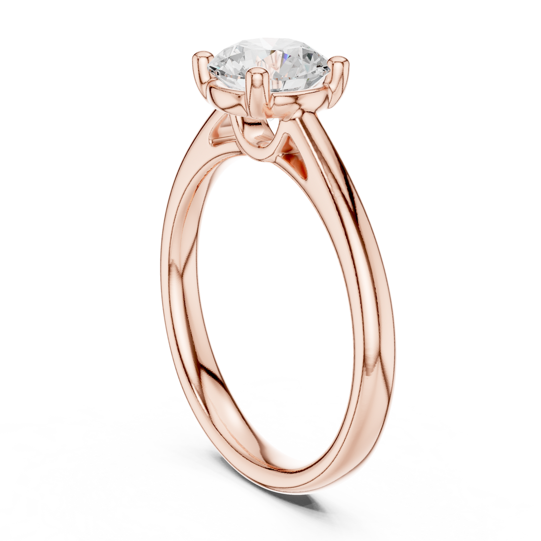 DDLR-630 - Solitaire Round Ring - White Gold