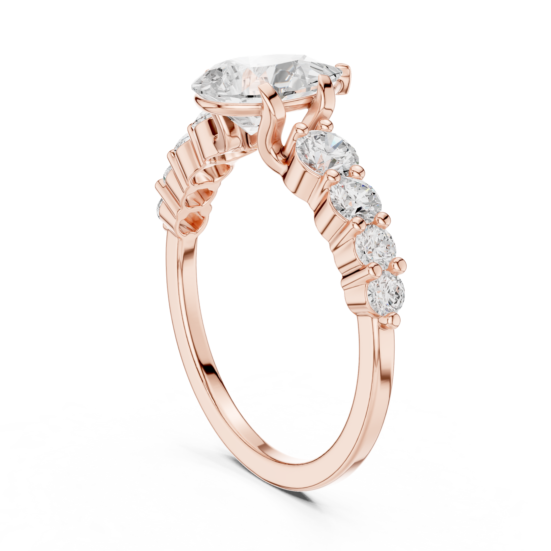 DDLR-1090 - Solitaire Pear Ring - White Gold