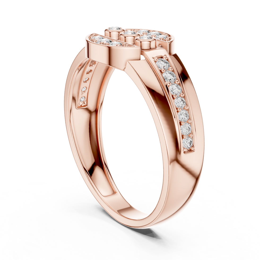 LR-01 (45) - Fashion Round Ring - White Gold