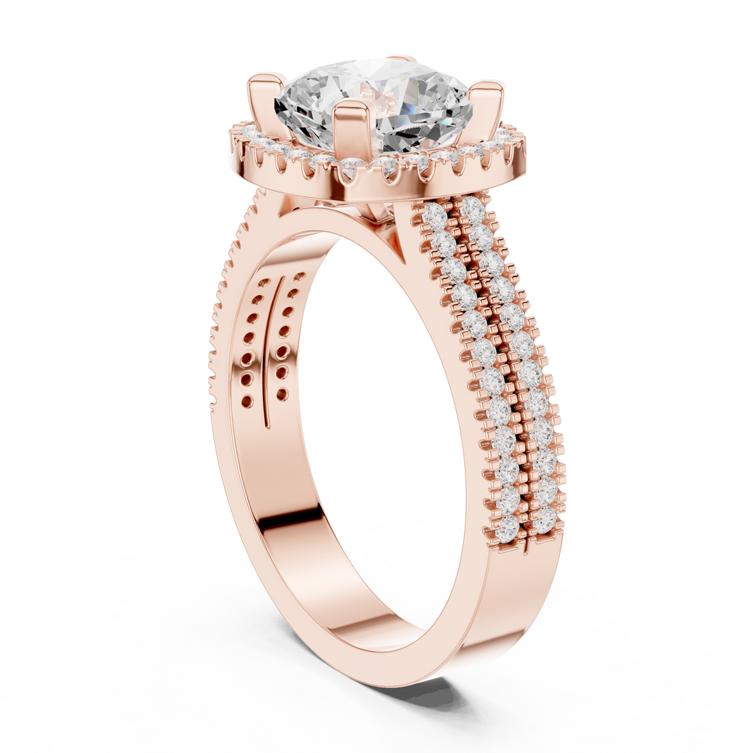 DDLR-341 CUS - Halo Cushion Ring - White Gold