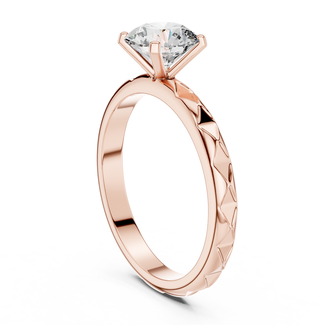 LR-0020 - Solitaire Round Ring - White Gold