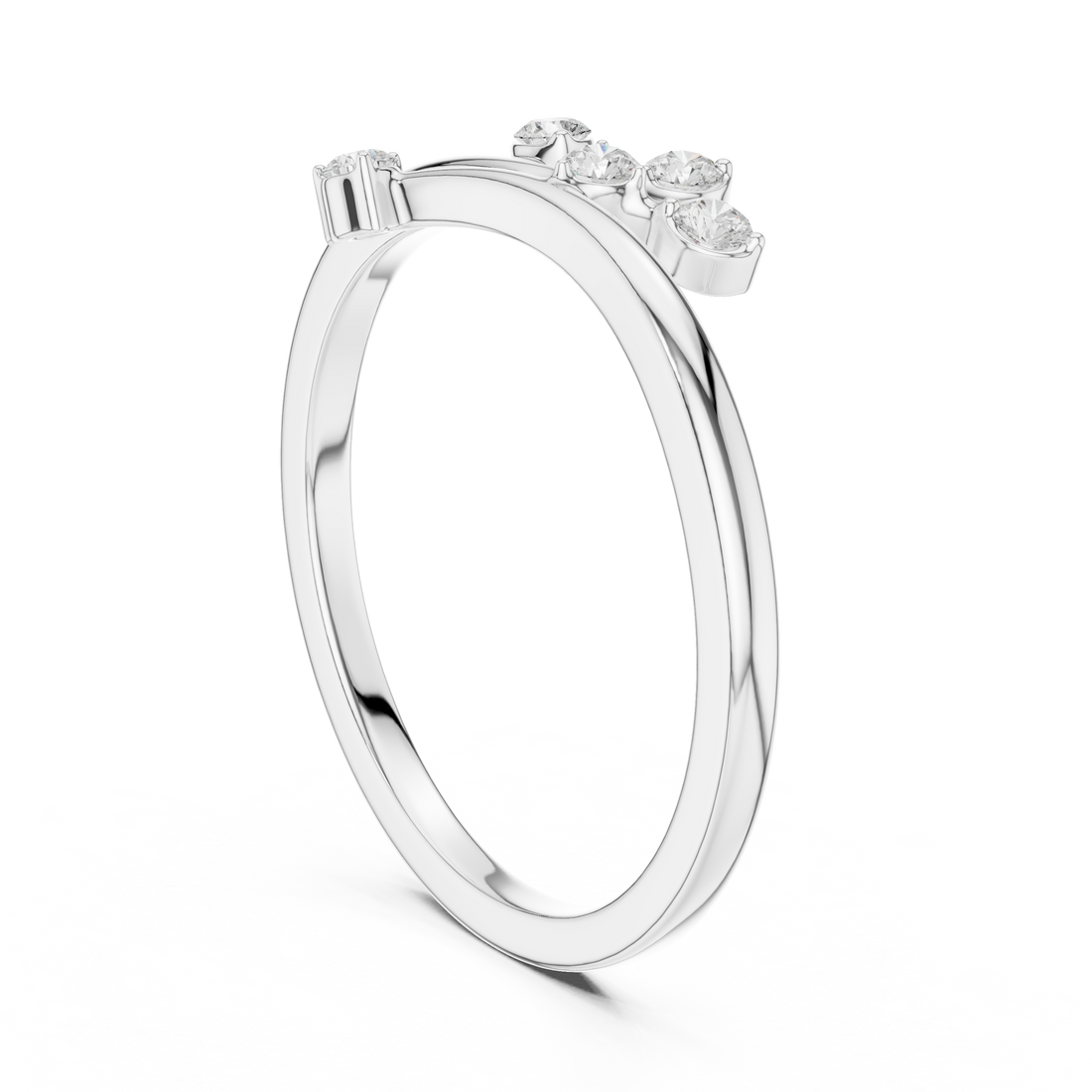 SBWR(45) - Fashion Round Ring - White Gold