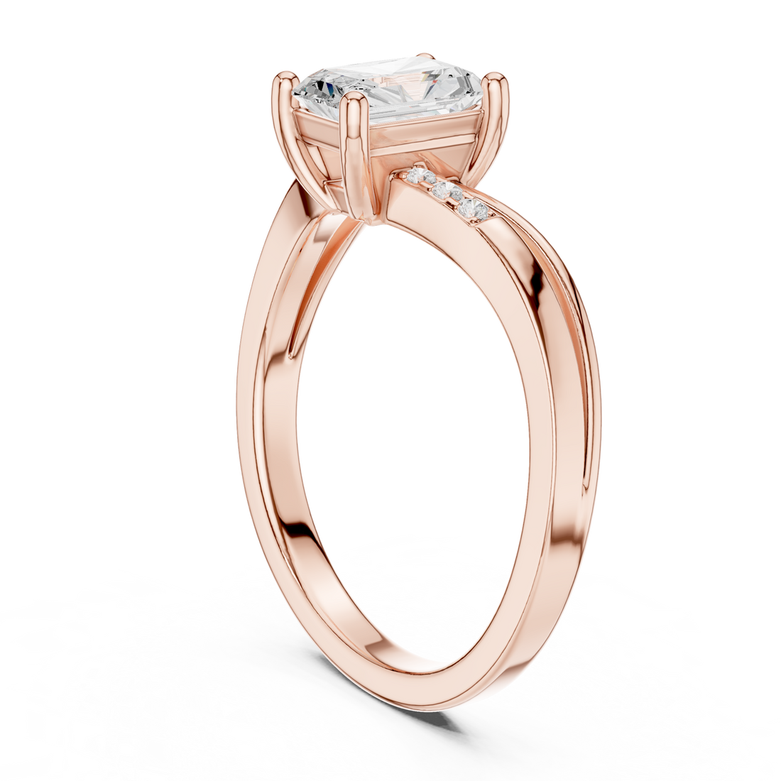DDLR-495 - Solitaire Radiant Ring - White Gold