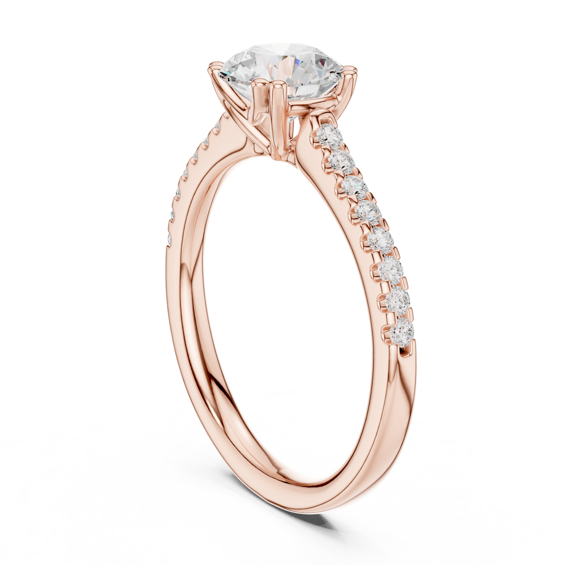 DDLR-640 - Solitaire Round Ring - White Gold