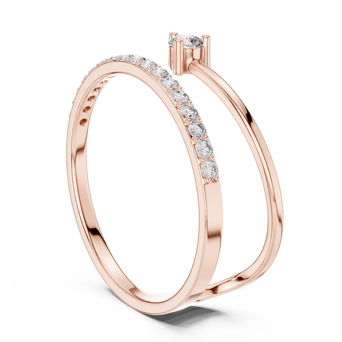 1 (235) - Bypass Round Ring - White Gold