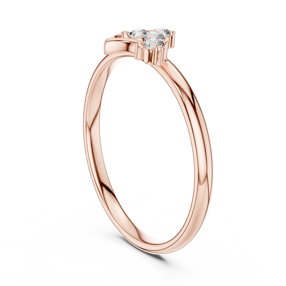 1 (377) - Fashion Round Ring - White Gold