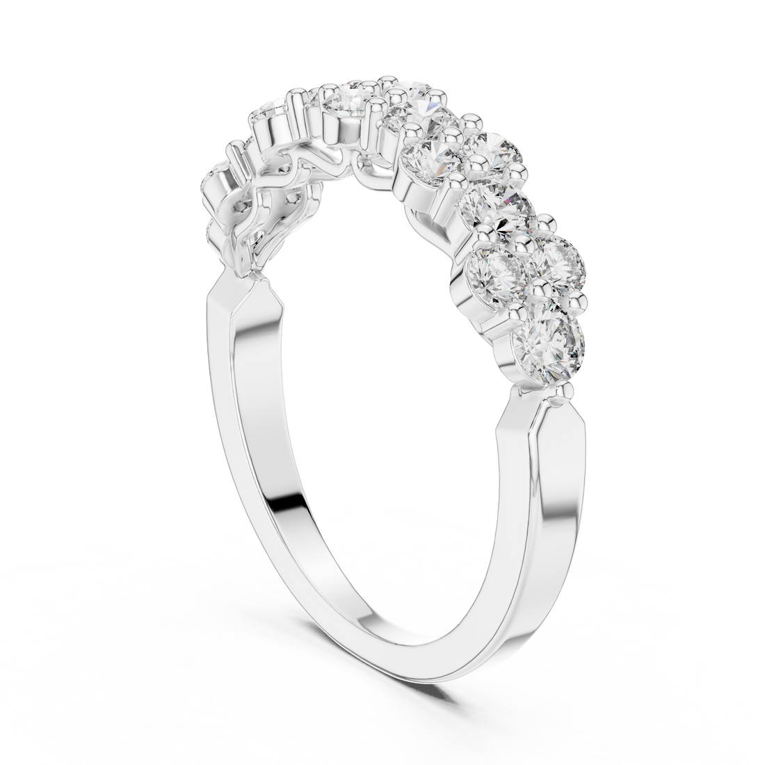 1200 - Fashion Round Ring - White Gold
