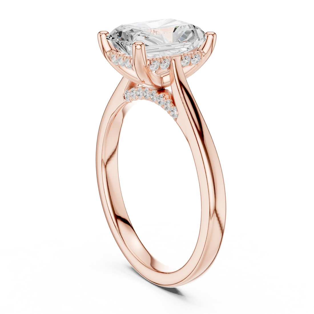 DDLR-990 - Solitaire Radiant Ring - White Gold