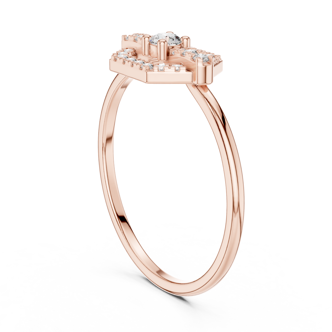 HLR-196 - Fashion Round Ring - White Gold