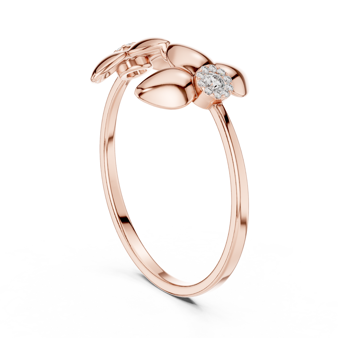 1 (199) - Fashion Round Ring - White Gold