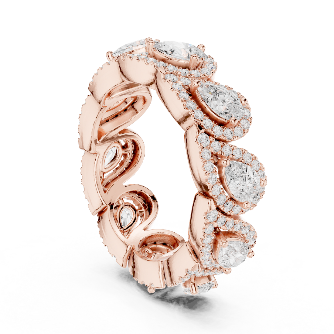 DDLR-306 - Eternity Pear Ring - White Gold