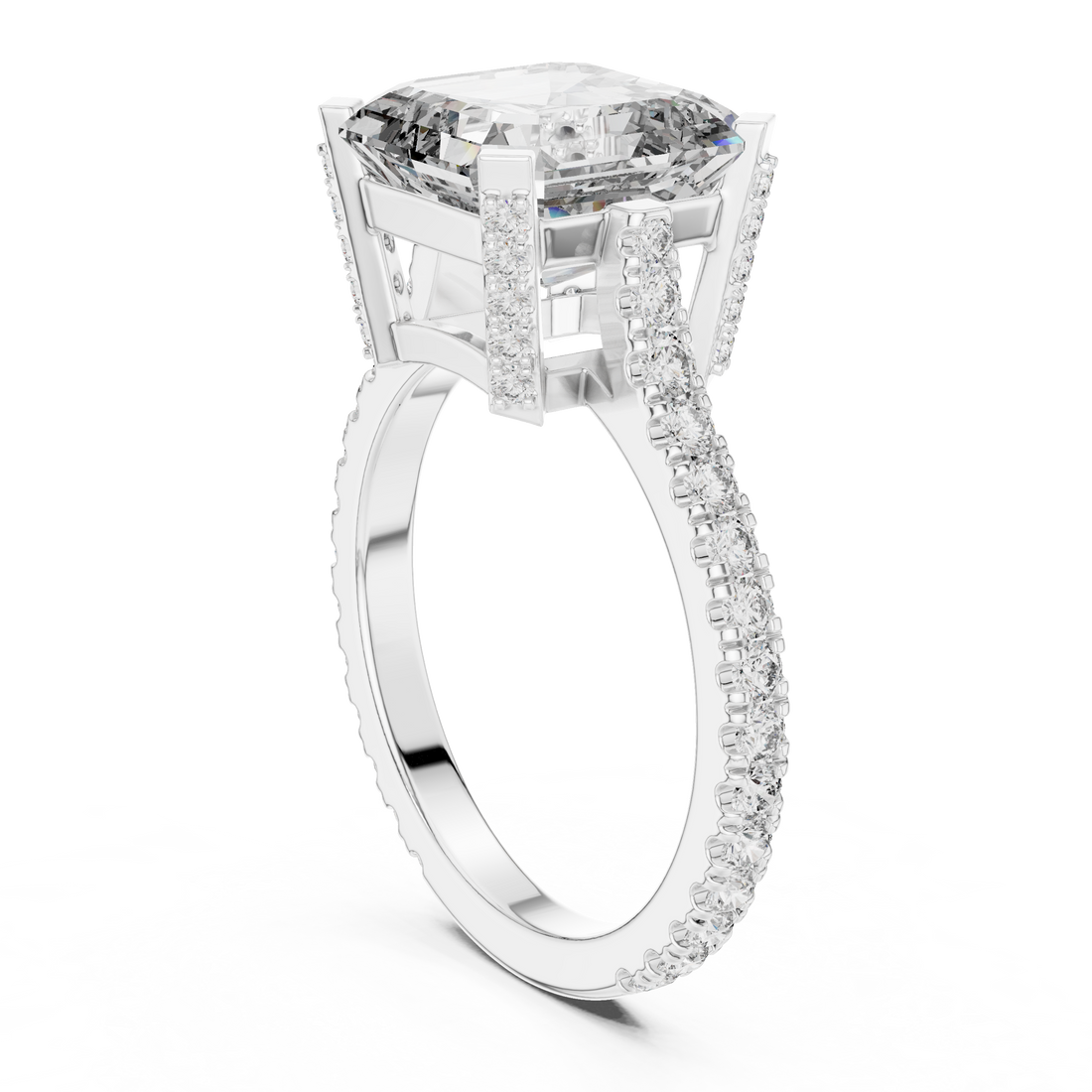DDLR-194 - Solitaire Emerald Ring - White Gold