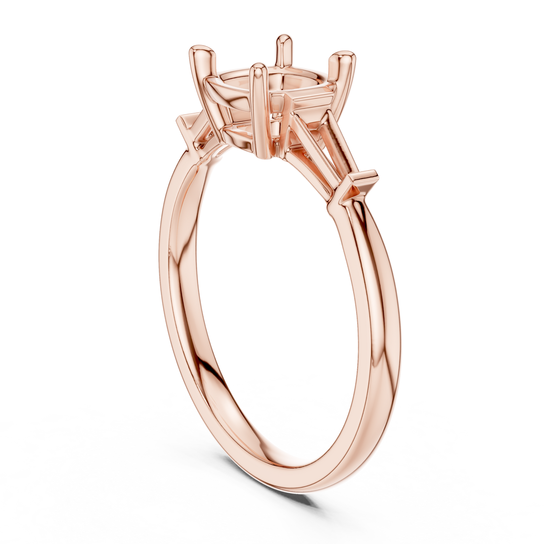 DDLR-117-CU - Three Stone Cushion Ring - White Gold